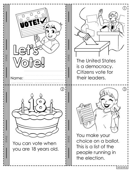 Classroom Activities - Let's Vote Mini Book  (Printable PDF Worksheet)