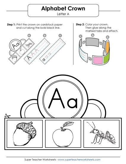 Letters A - Z - Letter A Hat (Printable PDF Worksheet)