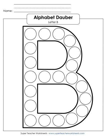 Letter Recognition - Letter B - Dabber (Printable PDF Worksheet)