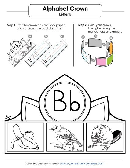 Letters A - Z - Letter B Hat (Printable PDF Worksheet)