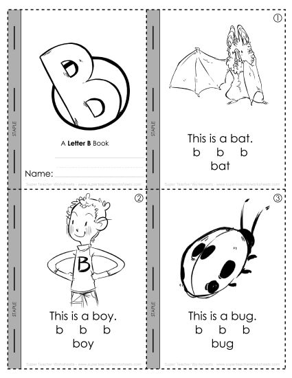 Consonant Sounds - Letter B Mini-Book (Printable PDF Worksheet)