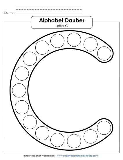 Letter Recognition - Letter C - Dabber (Printable PDF Worksheet)