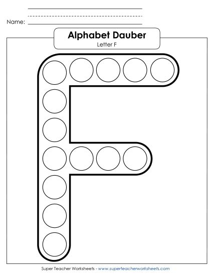 Letter Recognition - Letter F - Dabber (Printable PDF Worksheet)