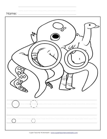 Trace and Print - Letter O - Color and Write (Printable PDF Worksheet)
