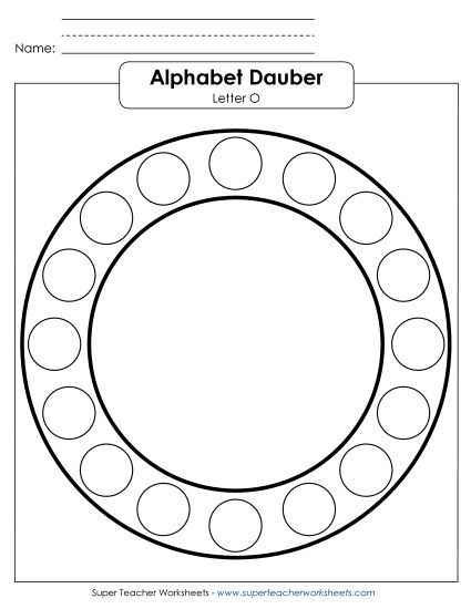 Letter Recognition - Letter O - Dabber (Printable PDF Worksheet)