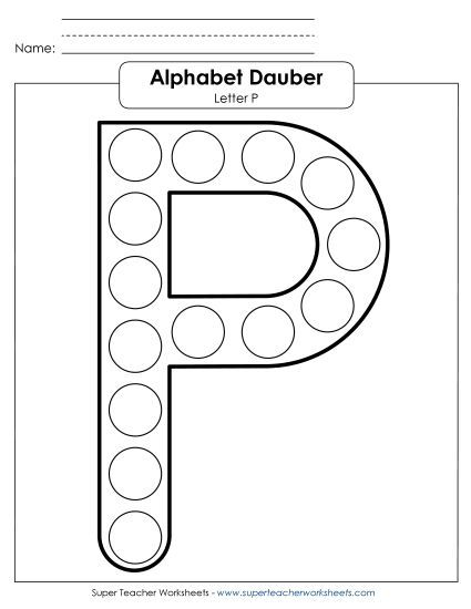 Letter Recognition - Letter P - Dabber (Printable PDF Worksheet)
