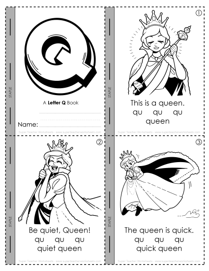 Worksheets - Letter Q Mini-Book Activity (Printable PDF Worksheet)