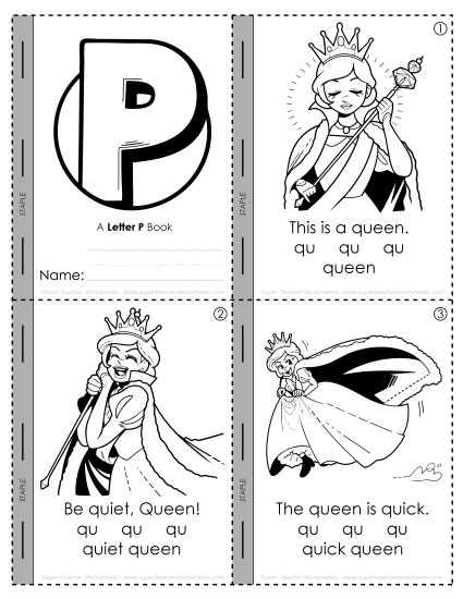 Consonant Sounds - Letter Q Mini-Book (Printable PDF Worksheet)