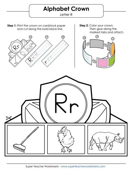 Letters A - Z - Letter R Hat (Printable PDF Worksheet)