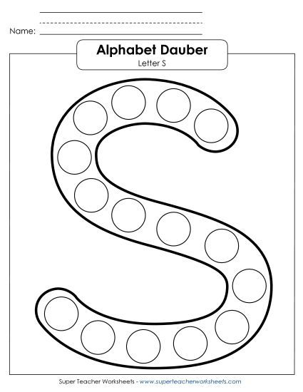 Letter Recognition - Letter S - Dabber (Printable PDF Worksheet)