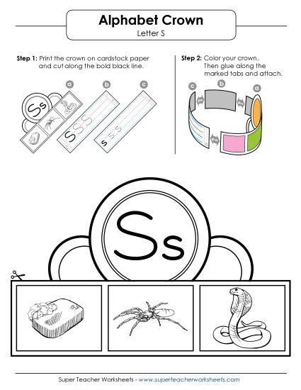 Letters A - Z - Letter S Hat (Printable PDF Worksheet)