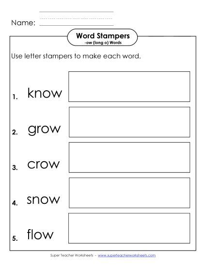 Worksheets - Letter Stampers Activity (-ot Words) (Printable PDF Worksheet)