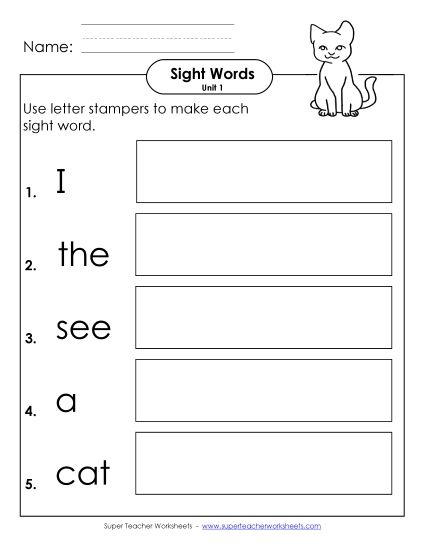 Worksheets - Letter Stampers (Unit 1) (Printable PDF Worksheet)