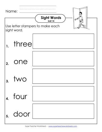Worksheets - Letter Stampers (Unit 14)  (Printable PDF Worksheet)