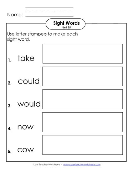 Worksheets - Letter Stampers (Unit 25)  (Printable PDF Worksheet)