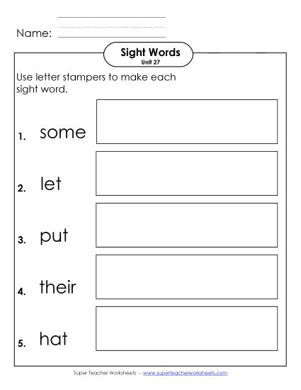 Worksheets - Letter Stampers (Unit 27) (Printable PDF Worksheet)