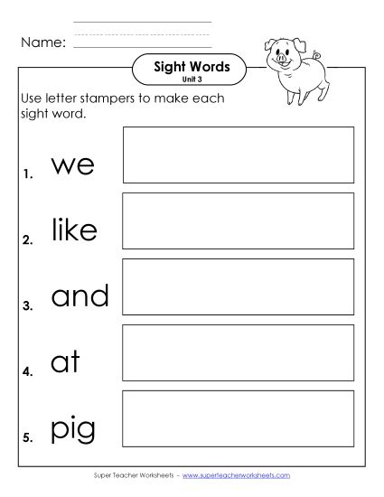 Worksheets - Letter Stampers (Unit 3) (Printable PDF Worksheet)