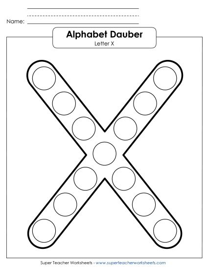 Letter Recognition - Letter X - Dabber (Printable PDF Worksheet)