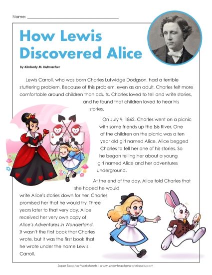 Lewis Carroll  (Printable PDF Worksheet)