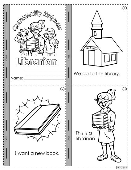 Community Helpers - Librarian (Printable PDF Worksheet)