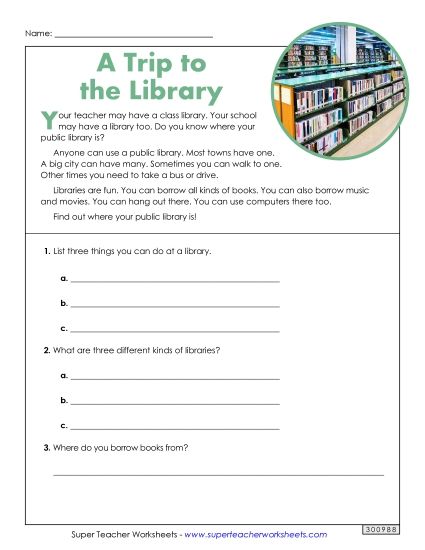 Short Passages - Libraries (Short, Nonfiction) (Printable PDF Worksheet)