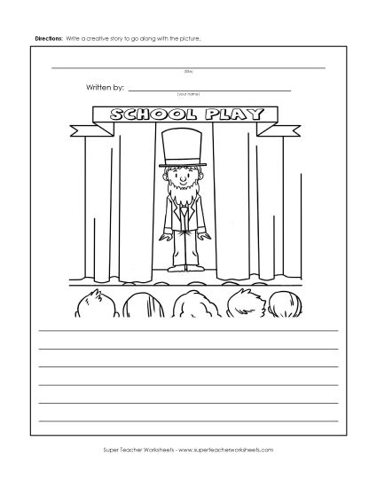 Story Pictures - Lincoln's School Play (Printable PDF Worksheet)