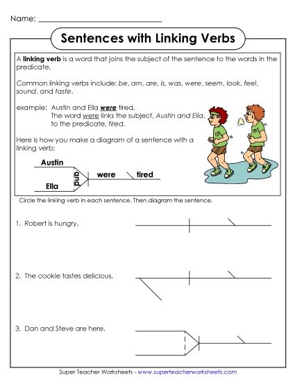 Intermediate - Linking Verbs (Printable PDF Worksheet)