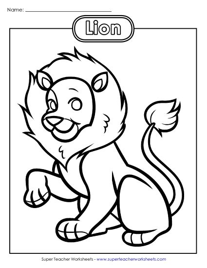Zoo Activities - Lion Coloring Page (Printable PDF Worksheet)