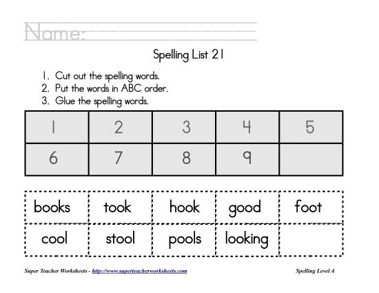 List A-21 - List 21:&nbsp; ABC Order (Printable PDF Worksheet)