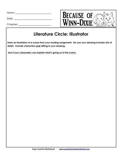 Literature Circles - Lit. Circle: Illustrator (Printable PDF Worksheet)