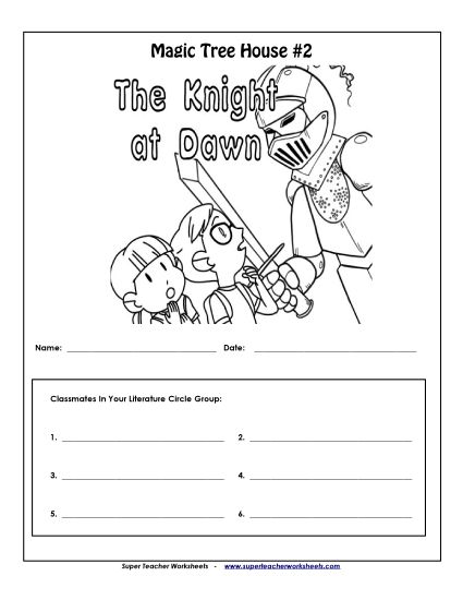 Knights at Dawn Literature Circles - Lit Circles: Cover Page (Printable PDF Worksheet)