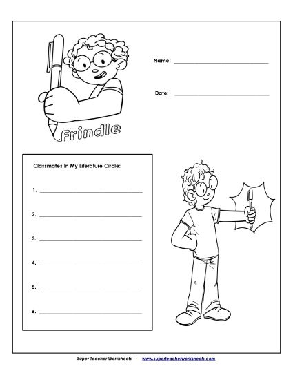 Literature Circles - Lit. Circles: Cover Page (Printable PDF Worksheet)