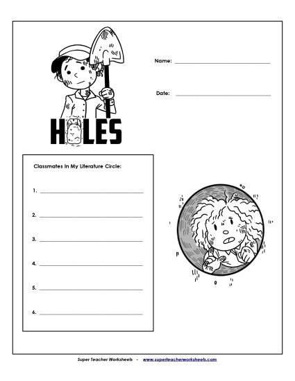 Literature Circles - Lit. Circles: Cover Page (Printable PDF Worksheet)