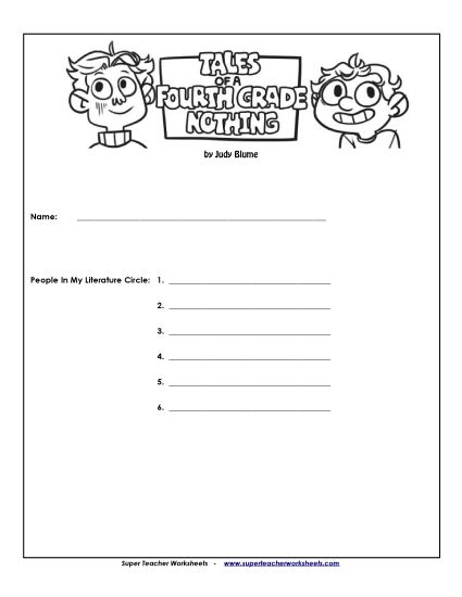 T.O.A.F.G.N. Literature Circles - Lit. Circles: Cover (Printable PDF Worksheet)