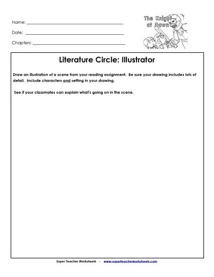 Knights at Dawn Literature Circles - Lit Circles: Illustrator (Printable PDF Worksheet)