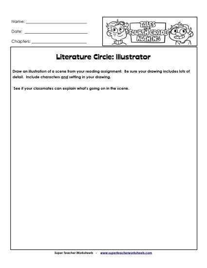 T.O.A.F.G.N. Literature Circles - Lit. Circles: Illustrator (Printable PDF Worksheet)
