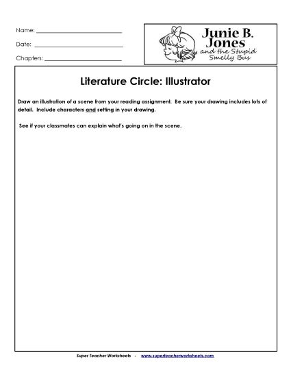 Junie B. Jones Literature Circles - Lit. Circles: Illustrator (Printable PDF Worksheet)