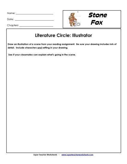 Stone Fox Literature Circles - Lit Circles: Illustrator (Printable PDF Worksheet)