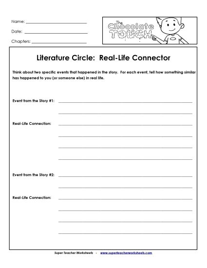 Literature Circles - Lit. Circles: Real-Life Connector (Printable PDF Worksheet)