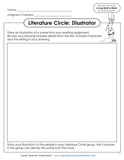 Literature Circle Worksheets - Literature Circle: Illustrator (Printable PDF Worksheet)
