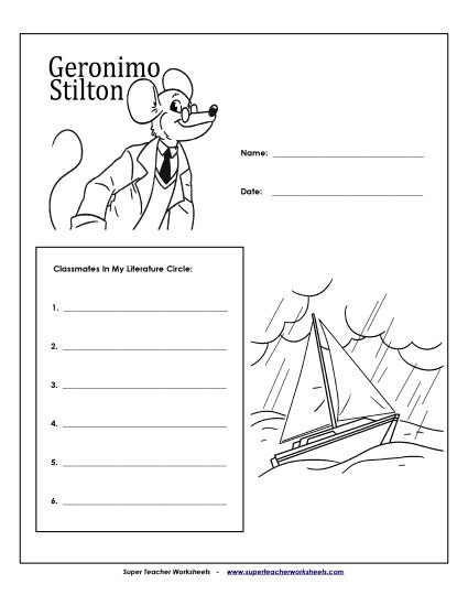 Literature Circles - Literature Circles: Cover Page  (Printable PDF Worksheet)