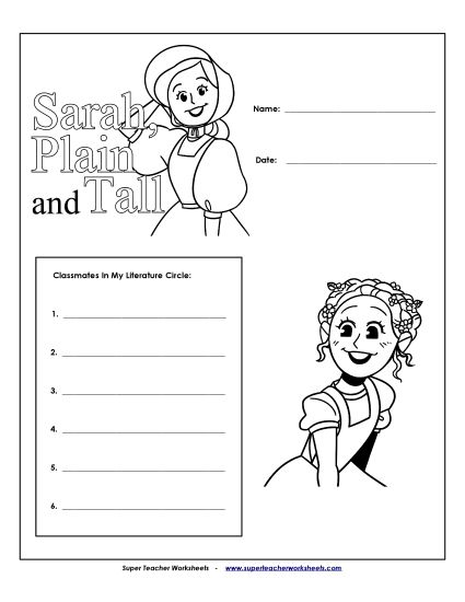 Literature Circles - Literature Circles: Cover Page  (Printable PDF Worksheet)