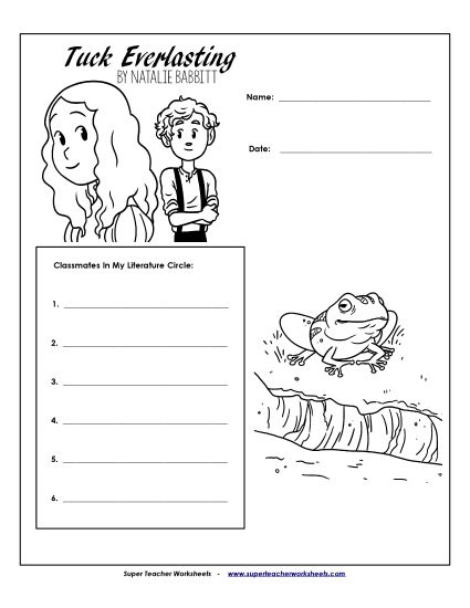 Literature Circles - Literature Circles: Cover Page  (Printable PDF Worksheet)