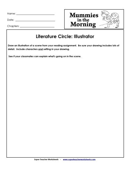 Mummies in the Morning Literature Circles - Literature Circles: Illustrator (Printable PDF Worksheet)