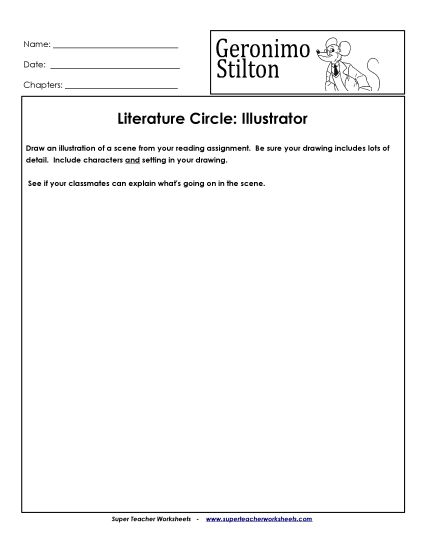 Literature Circles - Literature Circles: Illustrator (Printable PDF Worksheet)