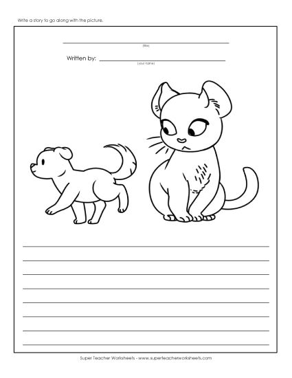 Story Pictures - Little Dog, Big Cat (Printable PDF Worksheet)