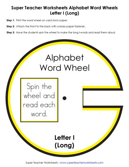 Vowel Word Wheels - Long I -&nbsp; Word Wheel (Printable PDF Worksheet)