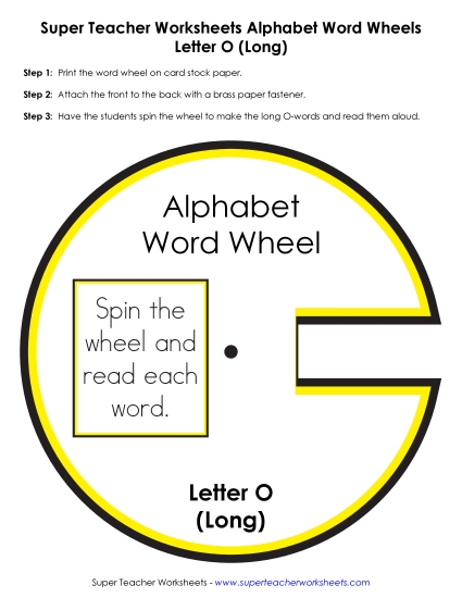Vowel Word Wheels - Long O - Word Wheel Activity (Printable PDF Worksheet)