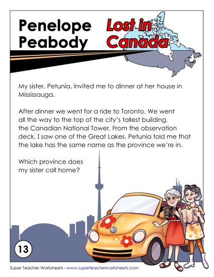 Lost in Canada #13: Ontario (Printable PDF Worksheet)