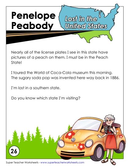 Lost in USA #26: Georgia (Printable PDF Worksheet)